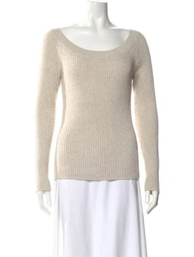 Pre-owned Intermix Scoop Neck Sweater In Neutral