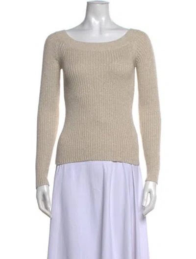 Pre-owned Intermix Scoop Neck Sweater In Neutrals