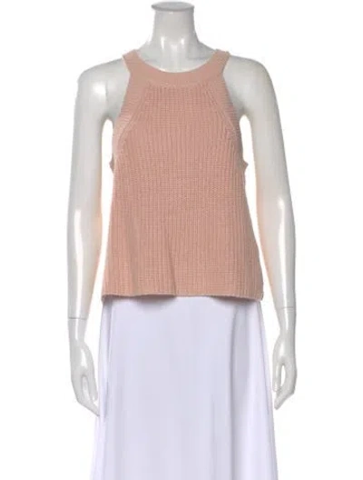 Pre-owned Intermix Scoop Neck Sweater In Pink