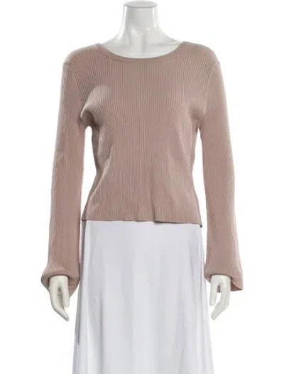 Pre-owned Intermix Scoop Neck Sweater In Pink