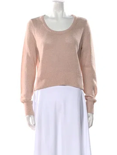 Pre-owned Intermix Scoop Neck Sweater In Pink