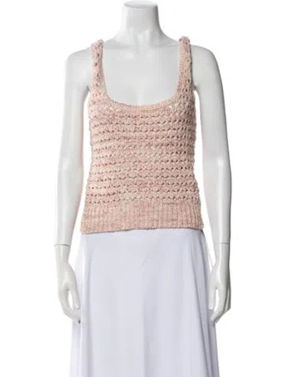 Pre-owned Intermix Scoop Neck Sweater In Pink