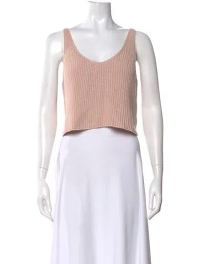 Pre-owned Intermix Scoop Neck Sweater In Pink