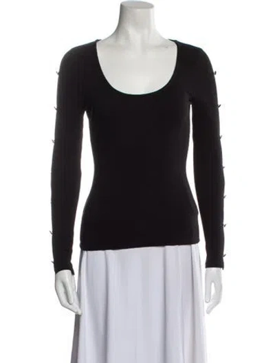 Pre-owned Intermix Scoop Neck Sweater W/ Tags In Black