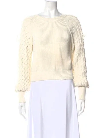 Pre-owned Intermix Scoop Neck Sweater In White