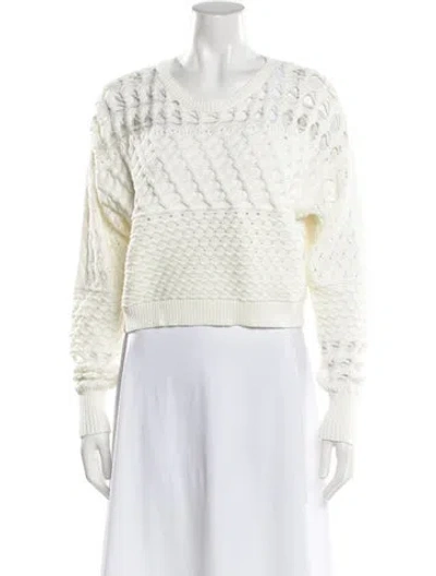 Pre-owned Intermix Scoop Neck Sweater In White