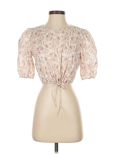 Pre-owned Intermix Short Sleeve Blouse In White