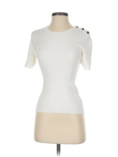 Pre-owned Intermix Short Sleeve Turtleneck In White
