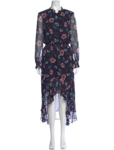 Pre-owned Intermix Silk Long Dress In Black