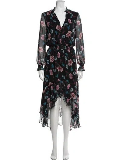Pre-owned Intermix Silk Long Dress In Black