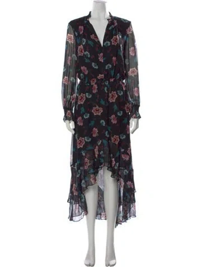 Pre-owned Intermix Silk Long Dress In Black