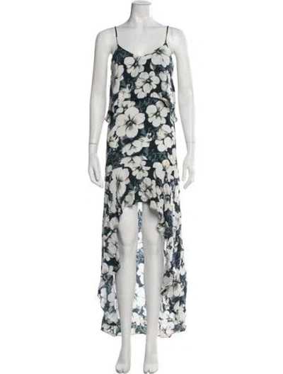 Pre-owned Intermix Silk Long Dress In Blue