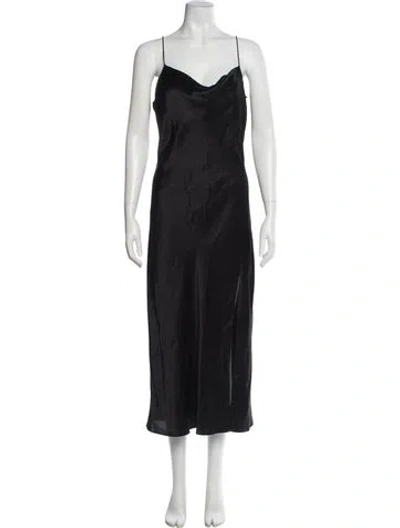 Pre-owned Intermix Silk Long Dress In Gray