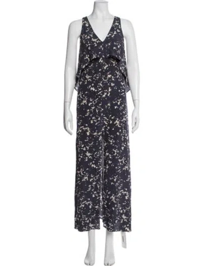 Pre-owned Intermix Silk Long Dress In Grey