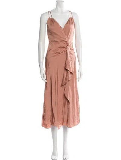 Pre-owned Intermix Silk Long Dress In Multi