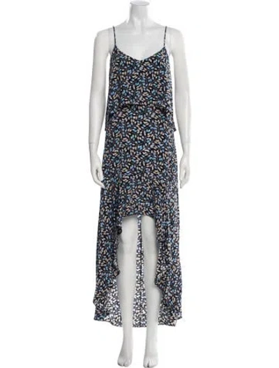 Pre-owned Intermix Silk Long Dress In Multi
