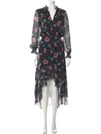 Pre-owned Intermix Silk Long Dress In Multi