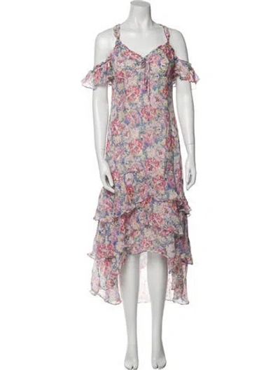 Pre-owned Intermix Silk Long Dress In Pink