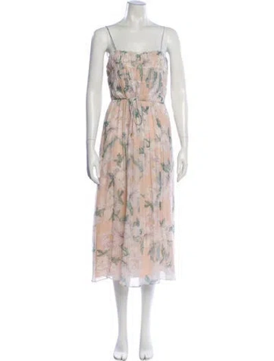 Pre-owned Intermix Silk Long Dress In Pink