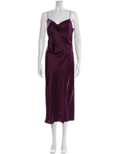 Pre-owned Intermix Silk Long Dress In Purple