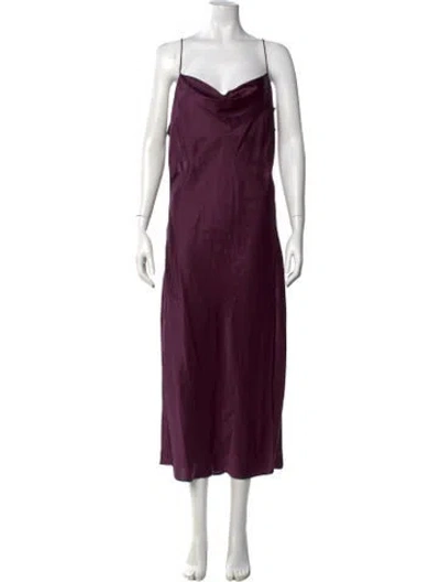 Pre-owned Intermix Silk Long Dress In Purple