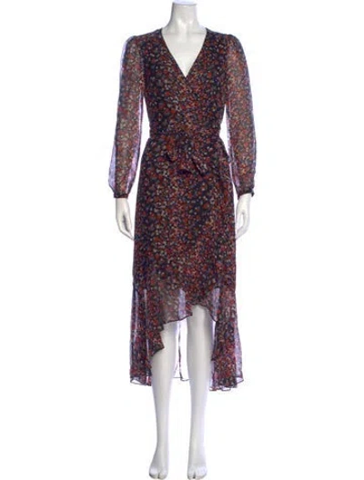 Pre-owned Intermix Silk Long Dress In Red