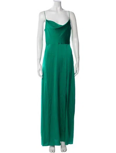 Pre-owned Intermix Silk Long Dress W/ Tags In Green