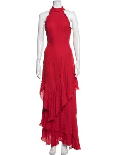 Pre-owned Intermix Silk Long Dress W/ Tags In Red