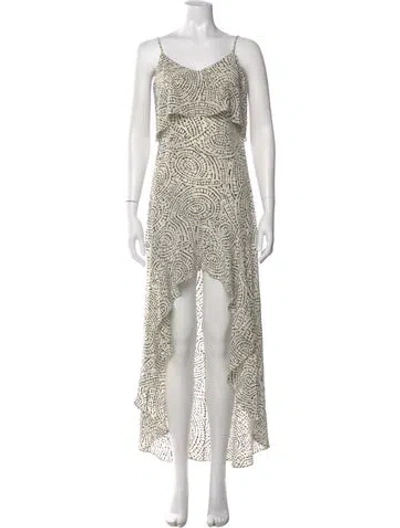 Pre-owned Intermix Silk Long Dress In White