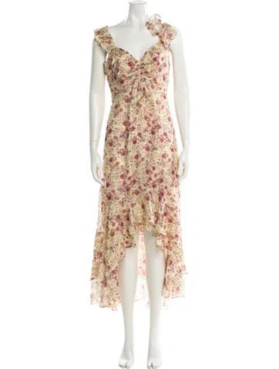 Pre-owned Intermix Silk Long Dress In Yellow