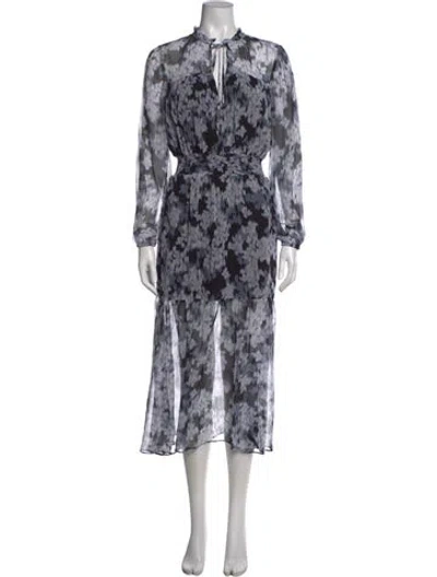 Pre-owned Intermix Silk Midi Length Dress In Black