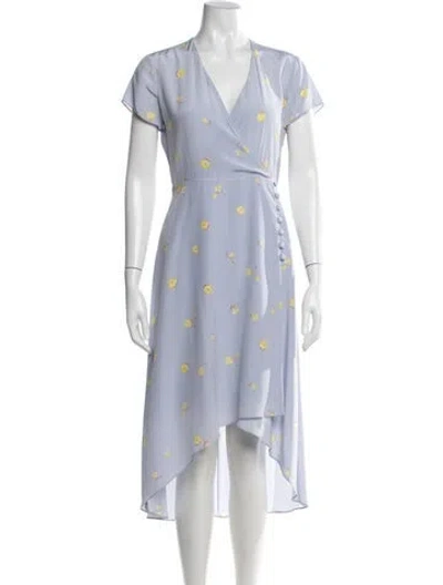Pre-owned Intermix Silk Midi Length Dress In Blue