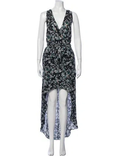 Pre-owned Intermix Silk Midi Length Dress In Blue