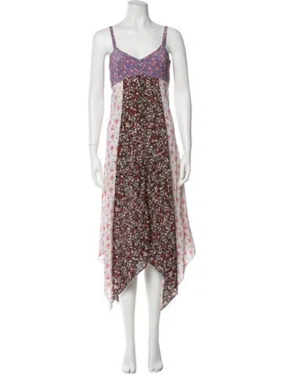 Pre-owned Intermix Silk Midi Length Dress In Neutral