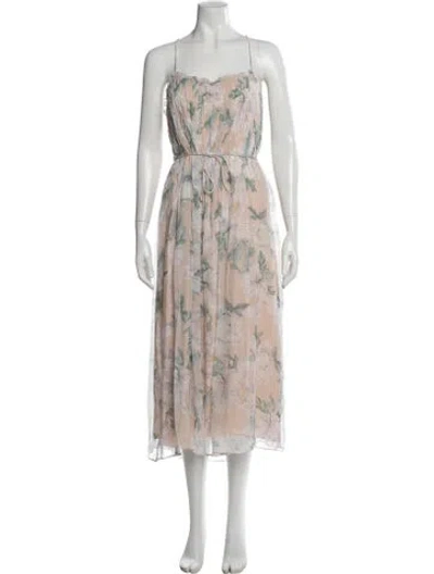 Pre-owned Intermix Silk Midi Length Dress In Neutral
