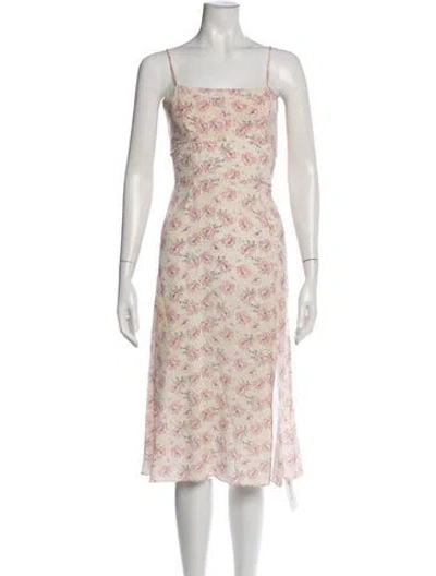 Pre-owned Intermix Silk Midi Length Dress In Neutral
