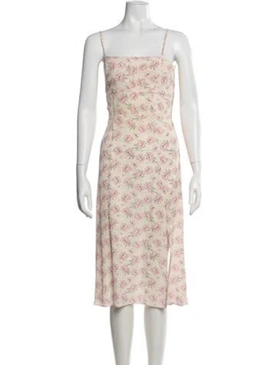 Pre-owned Intermix Silk Midi Length Dress In Neutral
