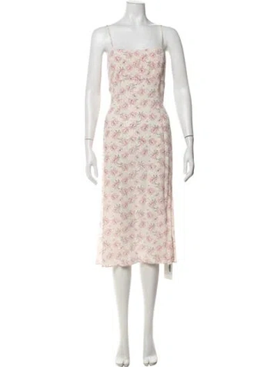 Pre-owned Intermix Silk Midi Length Dress In Neutrals