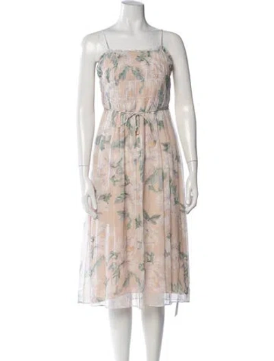 Pre-owned Intermix Silk Midi Length Dress In Neutrals