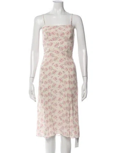 Pre-owned Intermix Silk Midi Length Dress In Neutrals