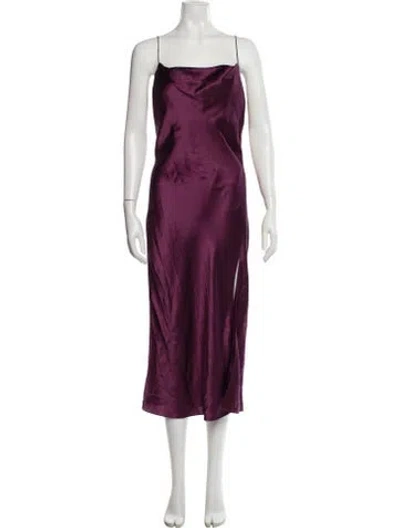 Pre-owned Intermix Silk Midi Length Dress In Purple