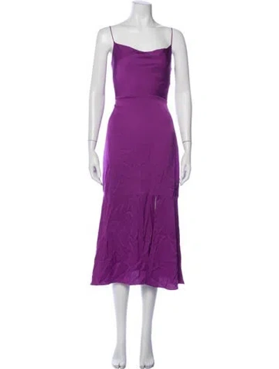 Pre-owned Intermix Silk Midi Length Dress In Purple