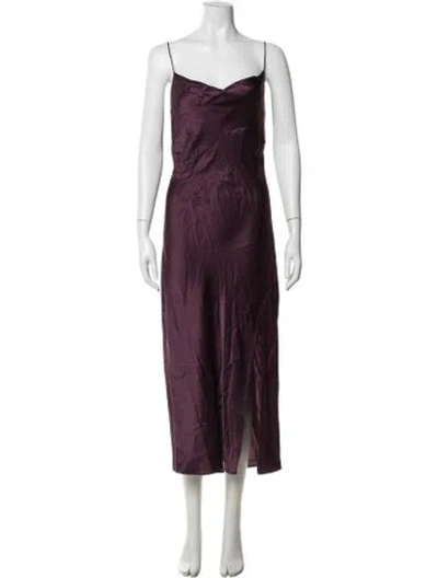 Pre-owned Intermix Silk Midi Length Dress In Purple
