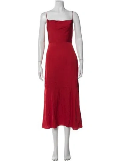 Pre-owned Intermix Silk Midi Length Dress In Red