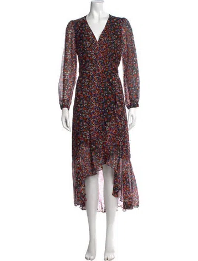 Pre-owned Intermix Silk Midi Length Dress In Red