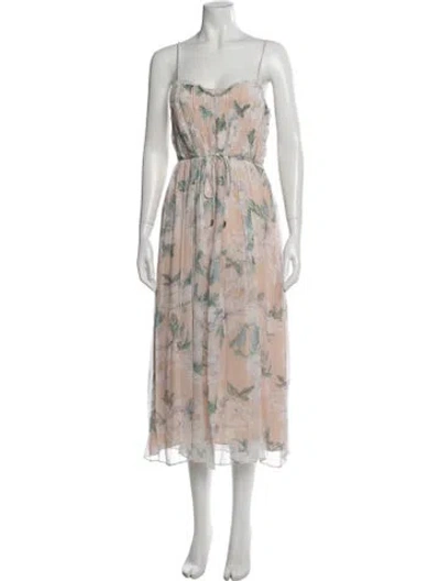 Pre-owned Intermix Silk Midi Length Dress W/ Tags In Neutral