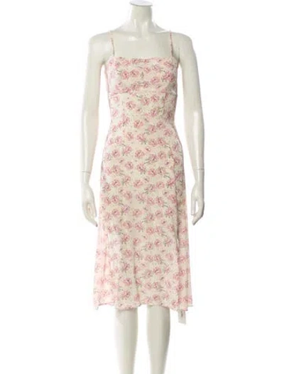 Pre-owned Intermix Silk Midi Length Dress In Yellow