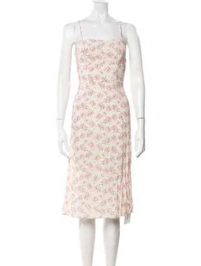 Pre-owned Intermix Silk Midi Length Dress In Yellow