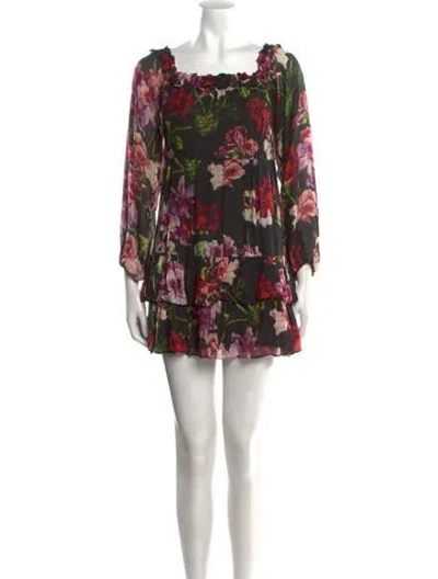 Pre-owned Intermix Silk Mini Dress In Black