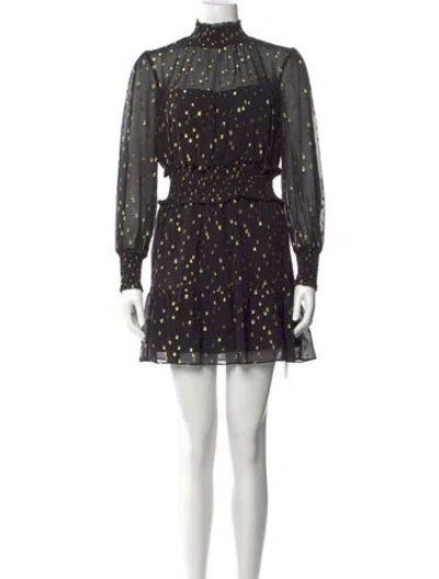 Pre-owned Intermix Silk Mini Dress In Black